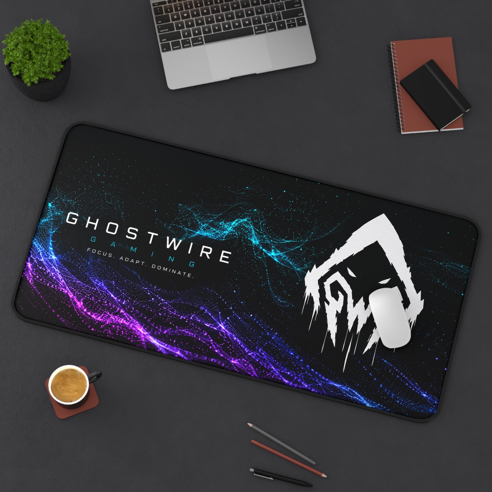 GhostWire Gaming Neon Wave Desk Mat