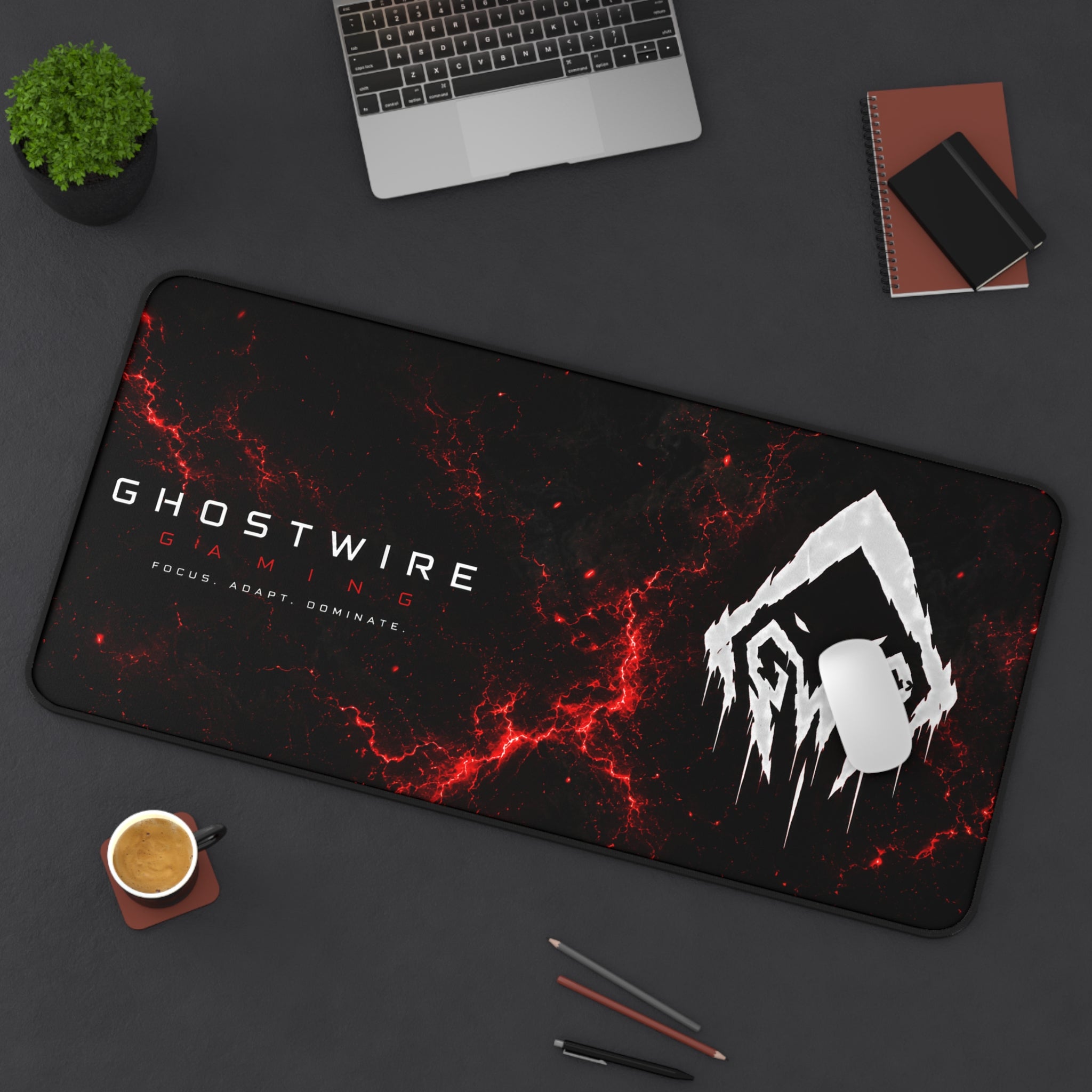 Ghostwire Gaming Red Lightning Desk Mat