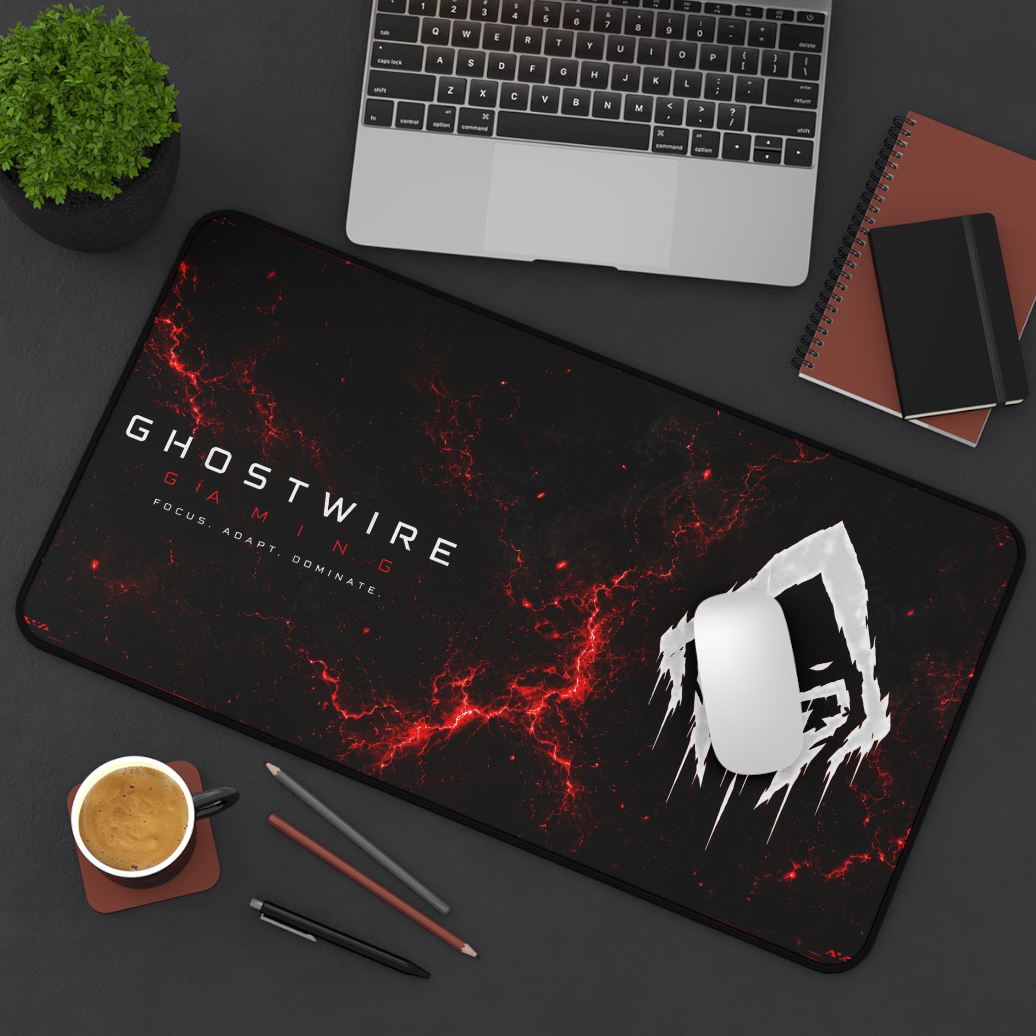 Ghostwire Gaming Red Lightning Desk Mat